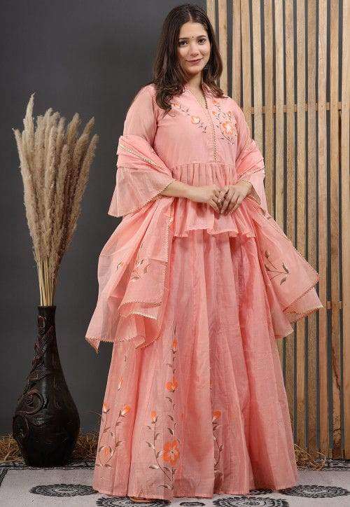 Beautiful chanderi lehenga-dupatta set - Eraya