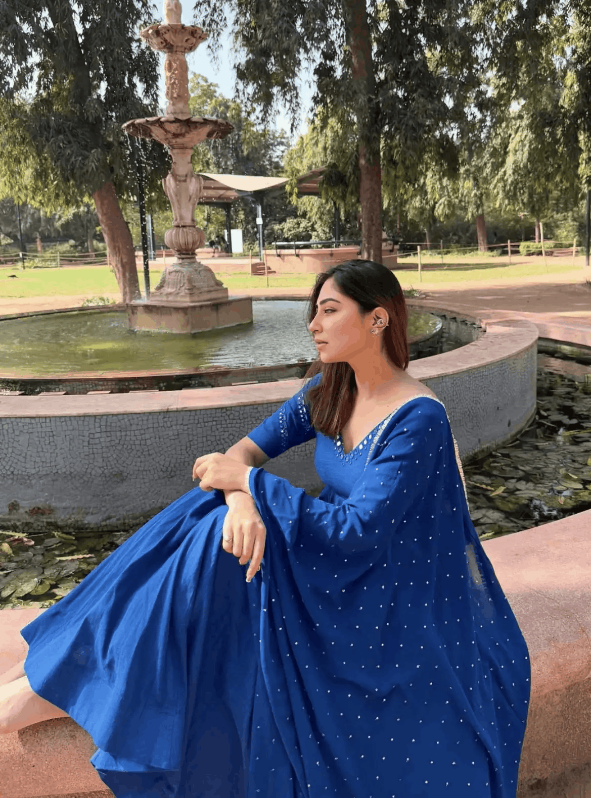 Neel-kamal cotton anarkali (set of 3)