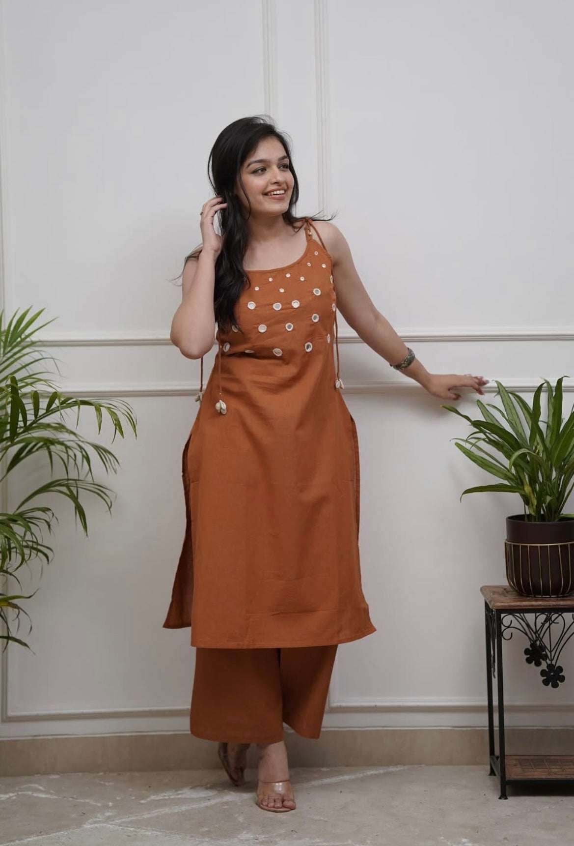 Beautiful mirror work pure cotton co-ord set Main image