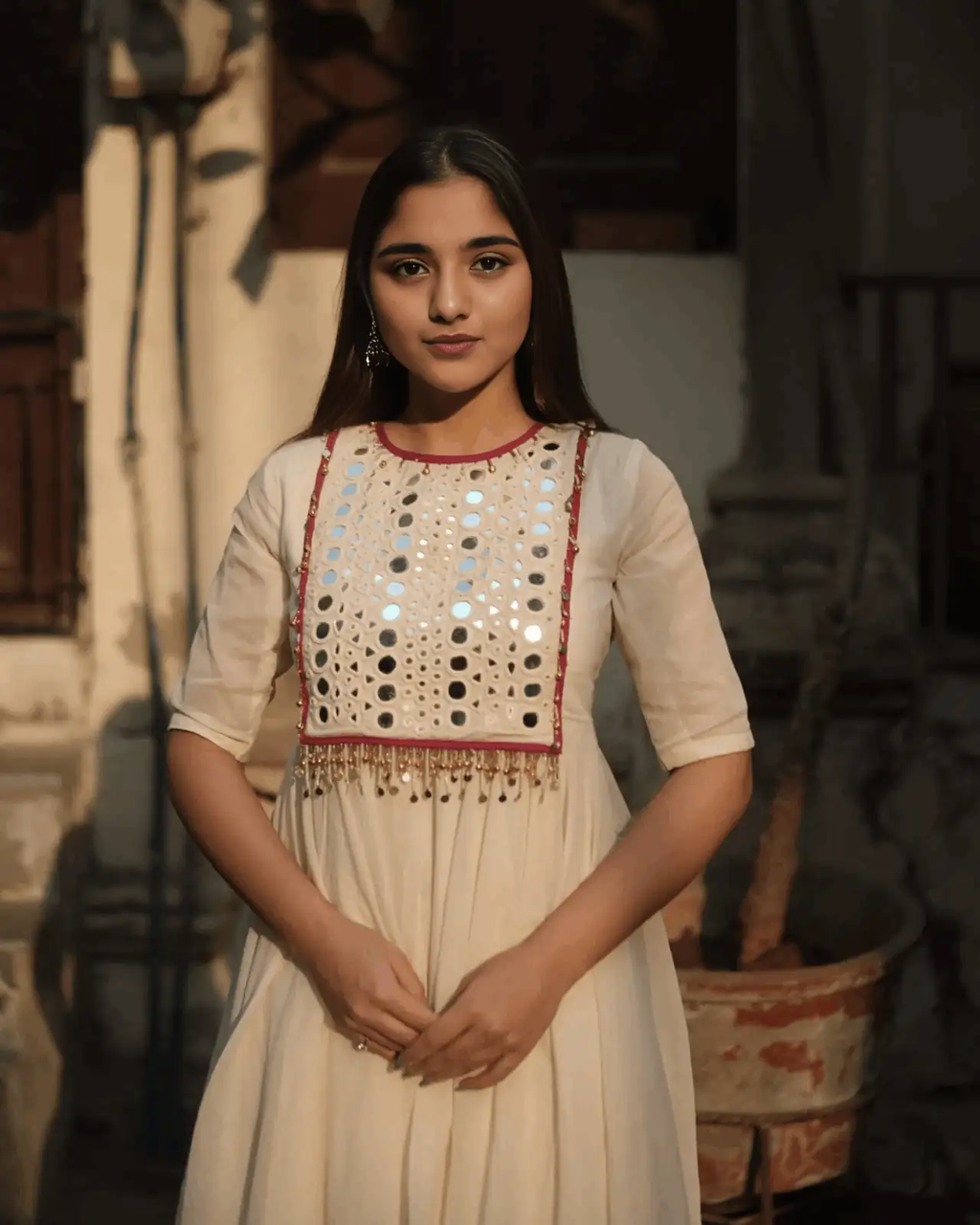 Chandra shashi anarkali kurta (set of 2)