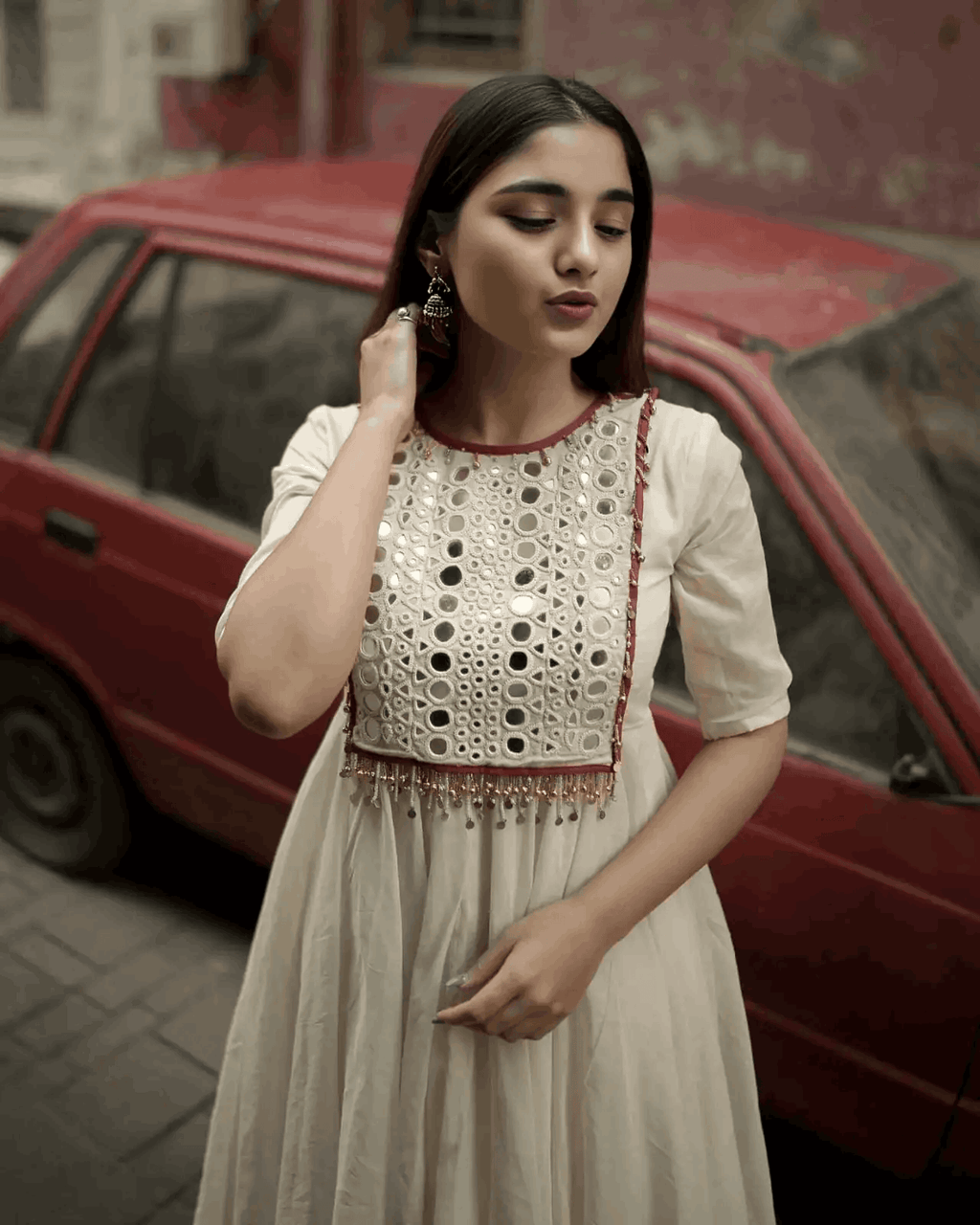 Chandra shashi anarkali kurta (set of 2)