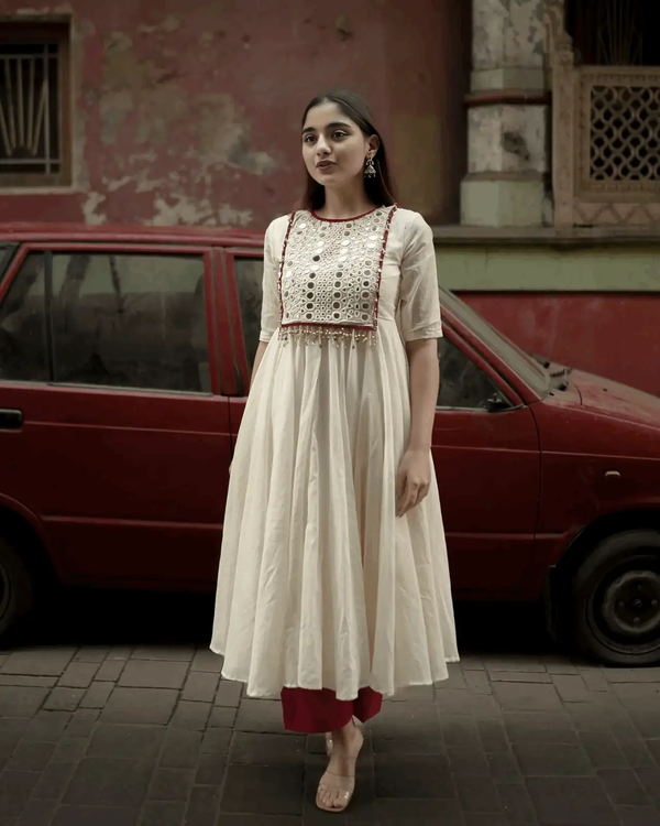 Chandra shashi anarkali kurta (set of 2)