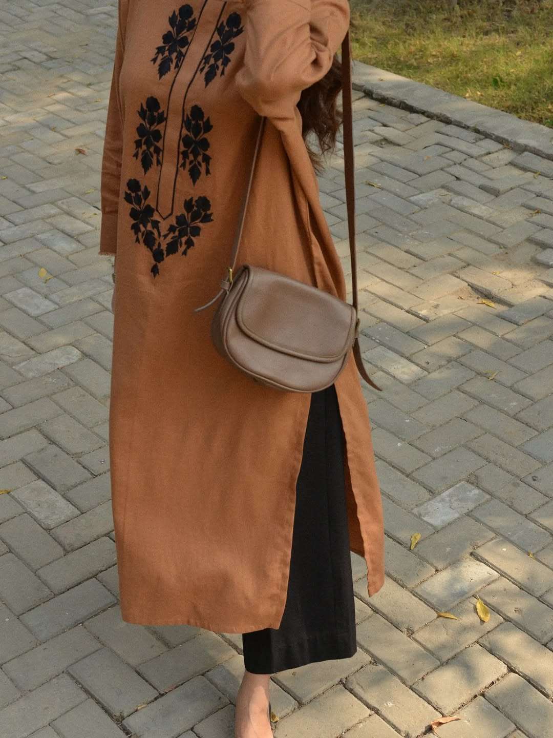 Caramel Noir Cotton Kurti Set