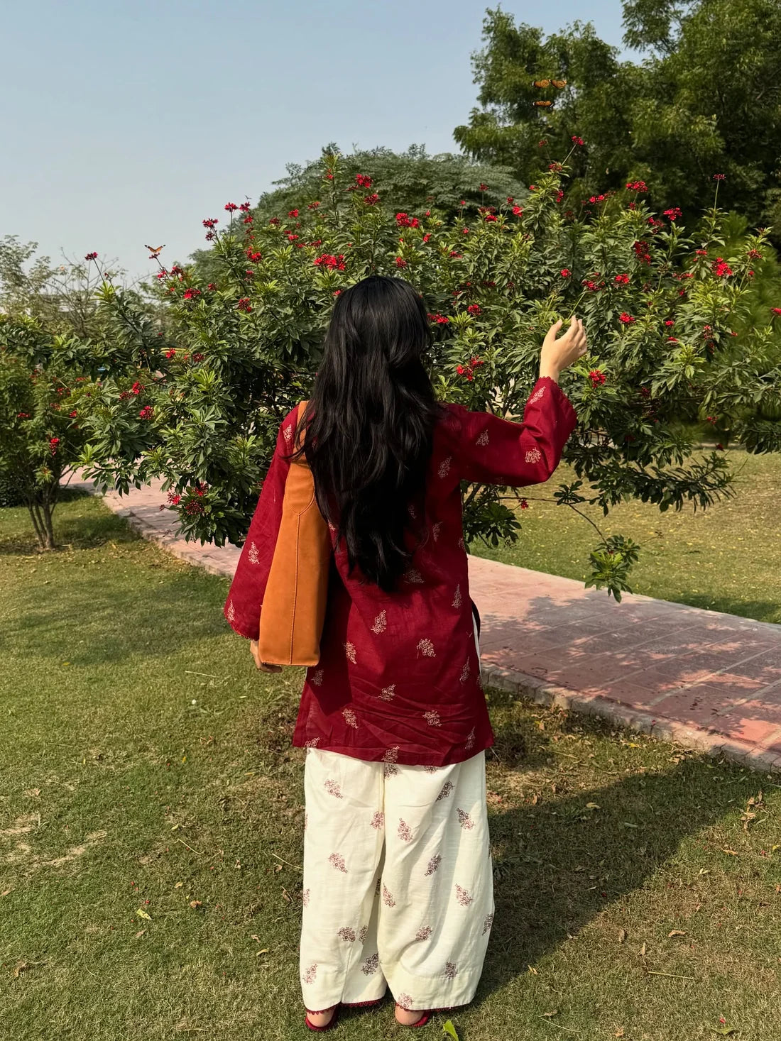 Shree Albeli Red Cotton farshi-Salwar Set