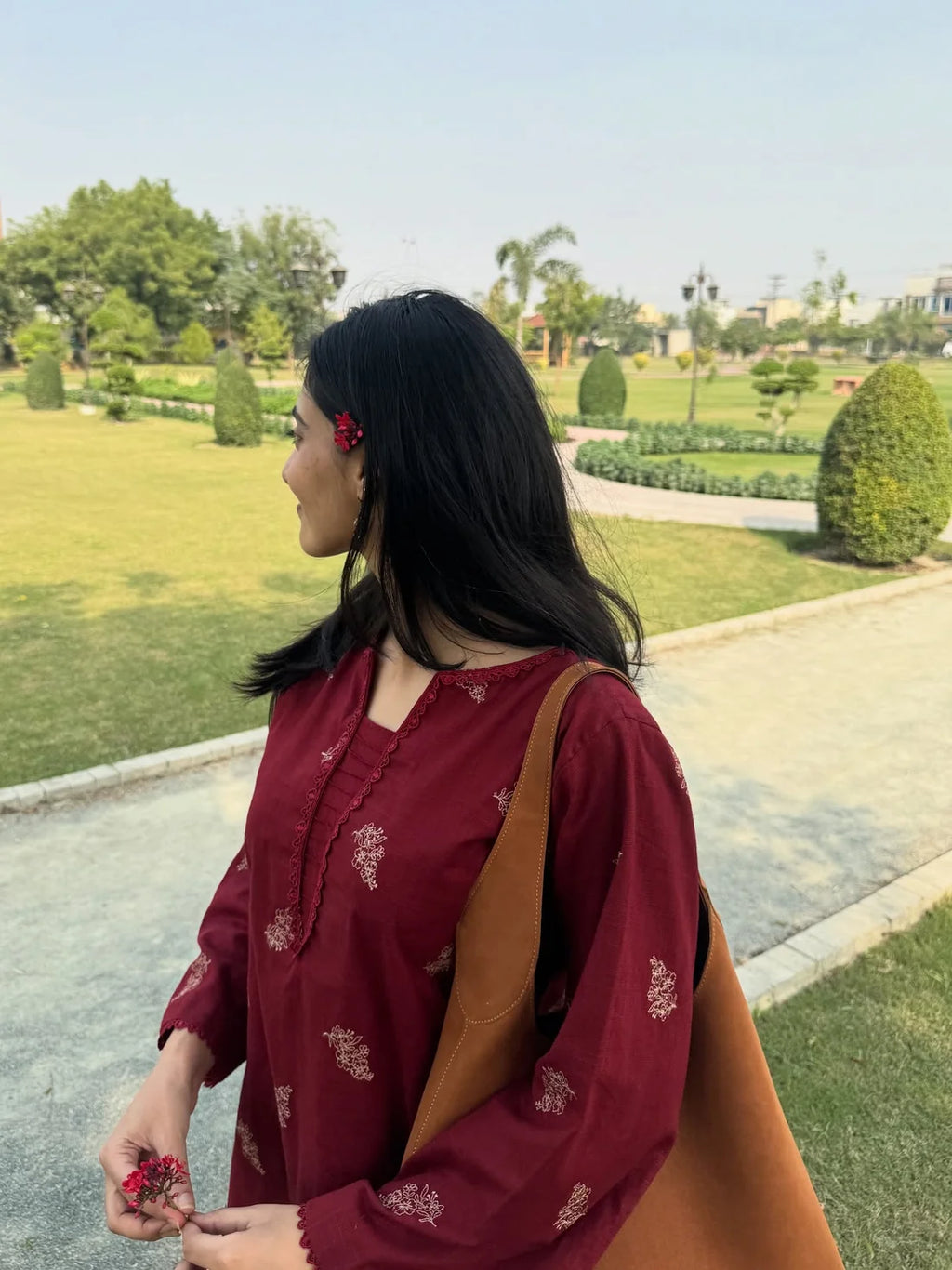 Shree Albeli Red Cotton farshi-Salwar Set