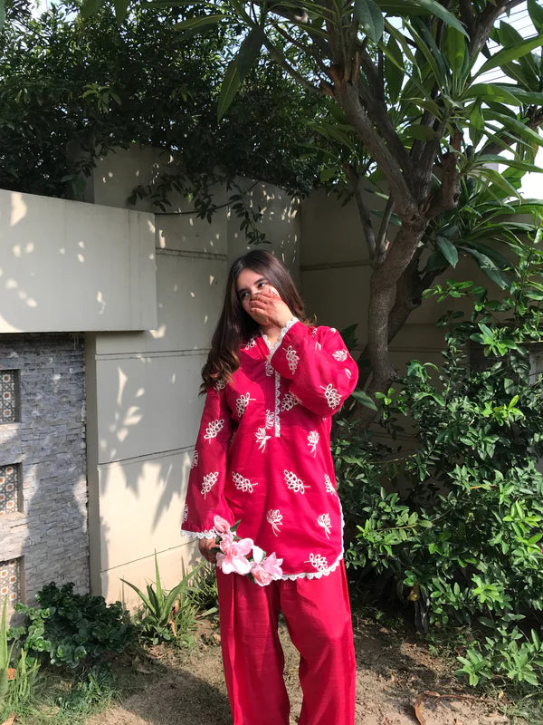 Shree Albeli Pink Chanderi Farshi-Salwar Set