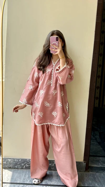 Shree Albeli Blue Chanderi Farshi-Salwar Set