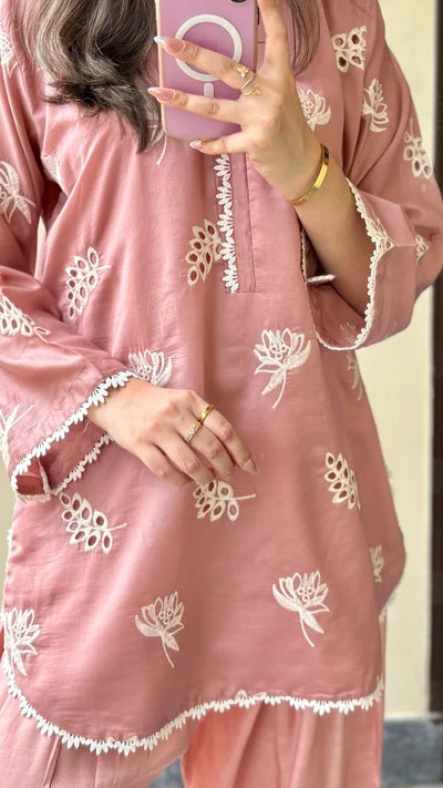 Shree Albeli Blue Chanderi Farshi-Salwar Set