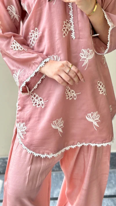 Shree Albeli Blue Chanderi Farshi-Salwar Set