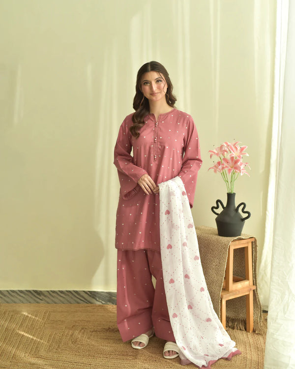 Shree Albeli Blush Hearts-Dupatta Set