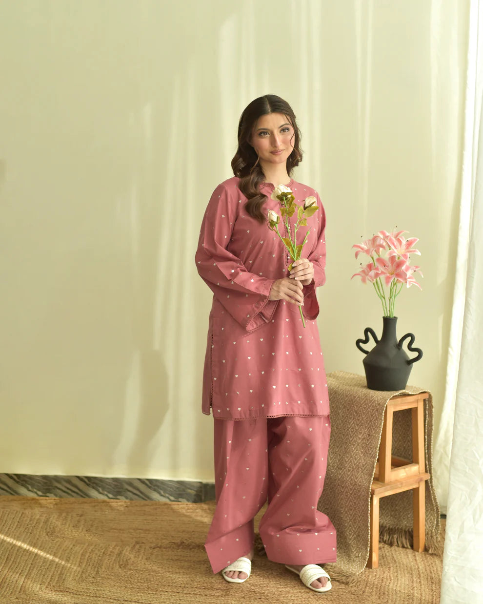 Shree Albeli Blush Hearts-Dupatta Set