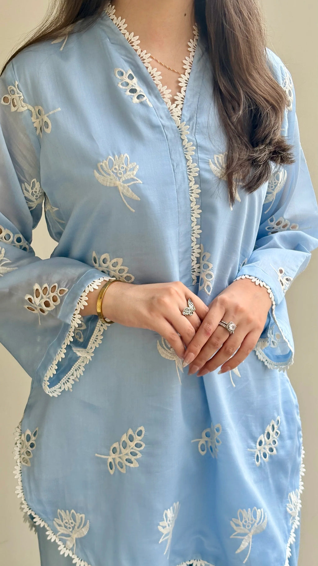 Shree Albeli Blue Chanderi Farshi-Salwar Set