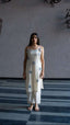 Cotton flex mirror and bead work kurta-pant set Eraya