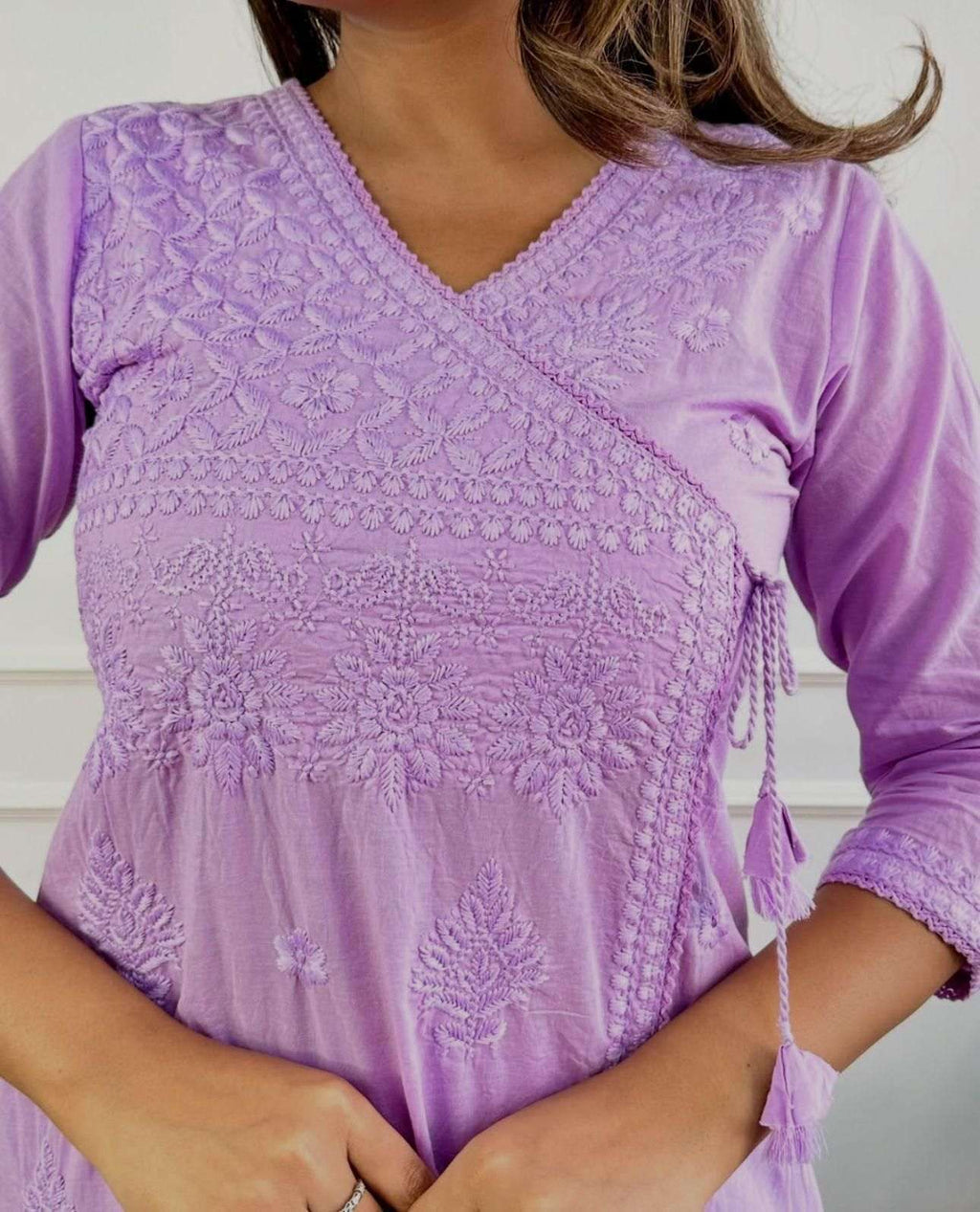 Classy comfortable cotton chikankari kurta set