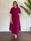 Premium A-line hand embroidered cotton co-ord set - Eraya