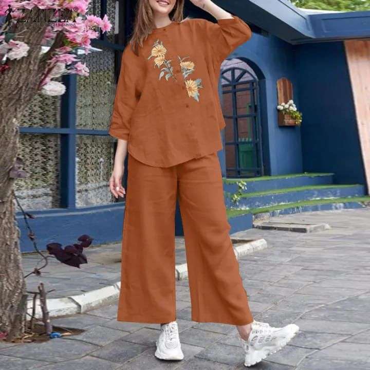 Stylish embroidered cotton flex co-ord set Eraya