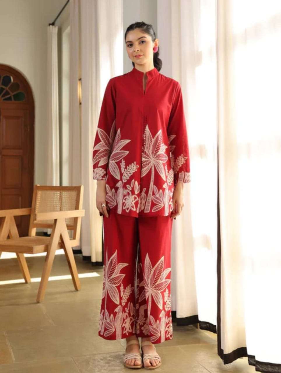 Digital printed pure cotton co-ord set Eraya