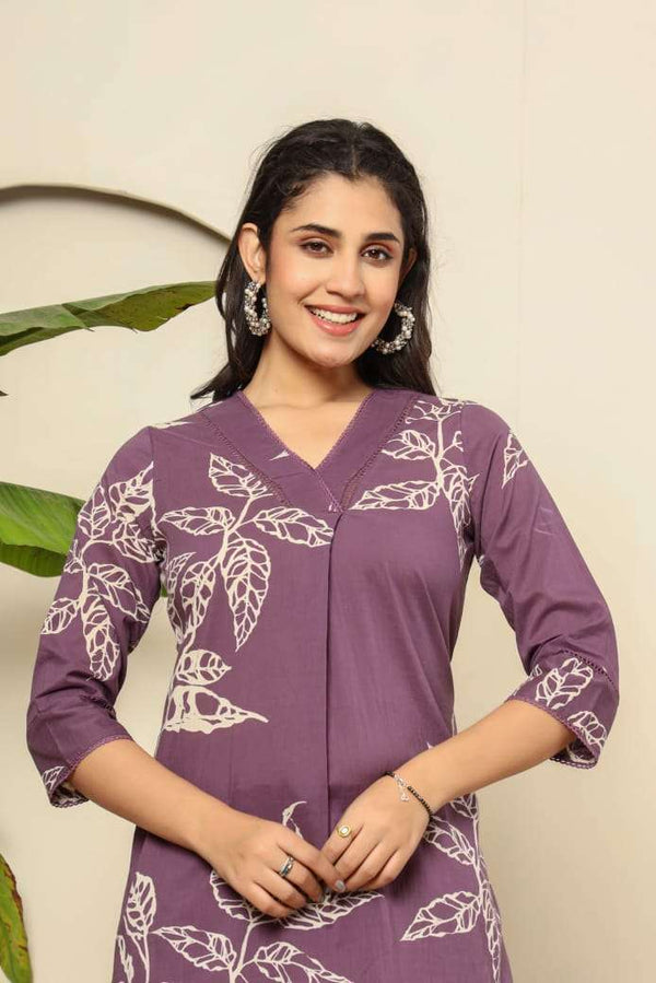 Floral digital printed cotton co-ord set Eraya