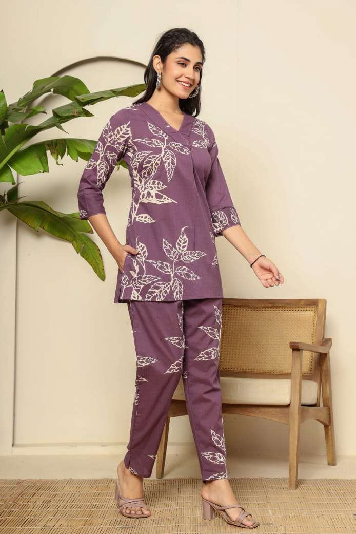 Floral digital printed cotton co-ord set Eraya