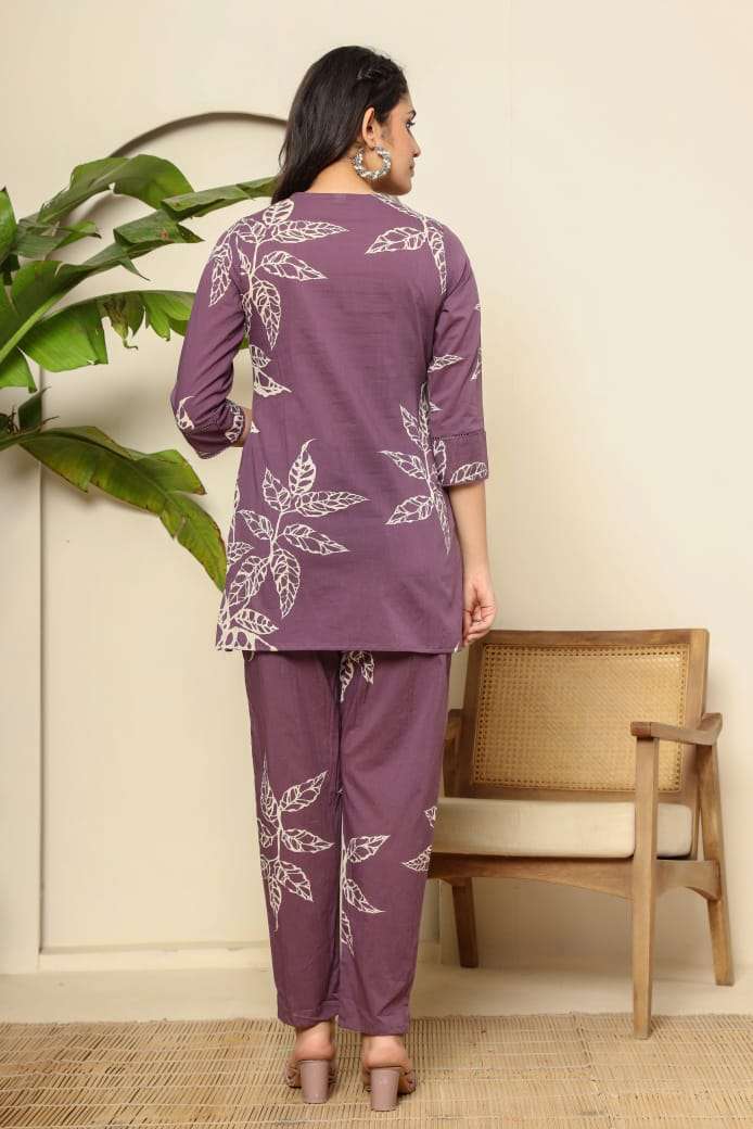 Floral digital printed cotton co-ord set Eraya
