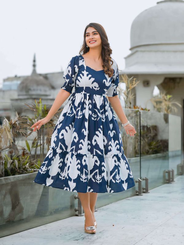 Breezy blue cotton midi-dress Eraya