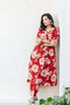 Beautiful red floral cotton A-line co-ord set Eraya