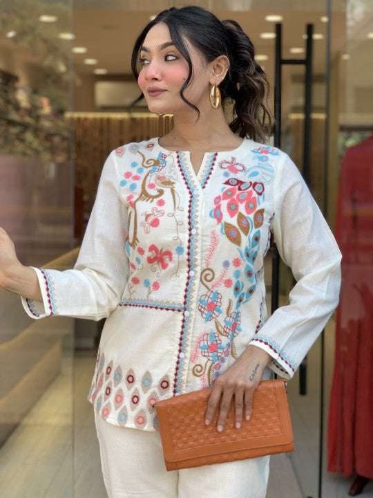 Embroidered party wear cotton co-ord set Eraya