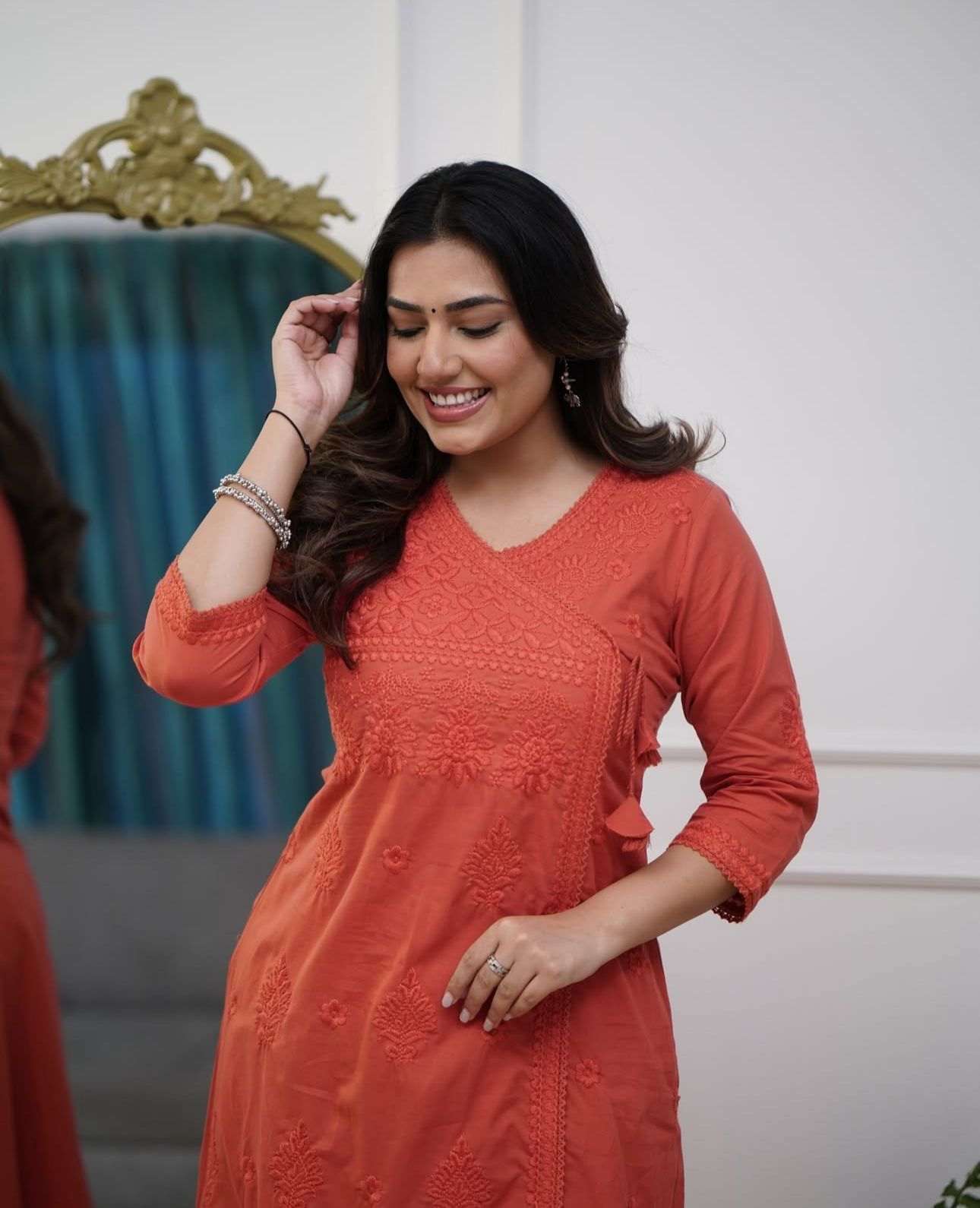 Classy comfortable cotton chikankari kurta set