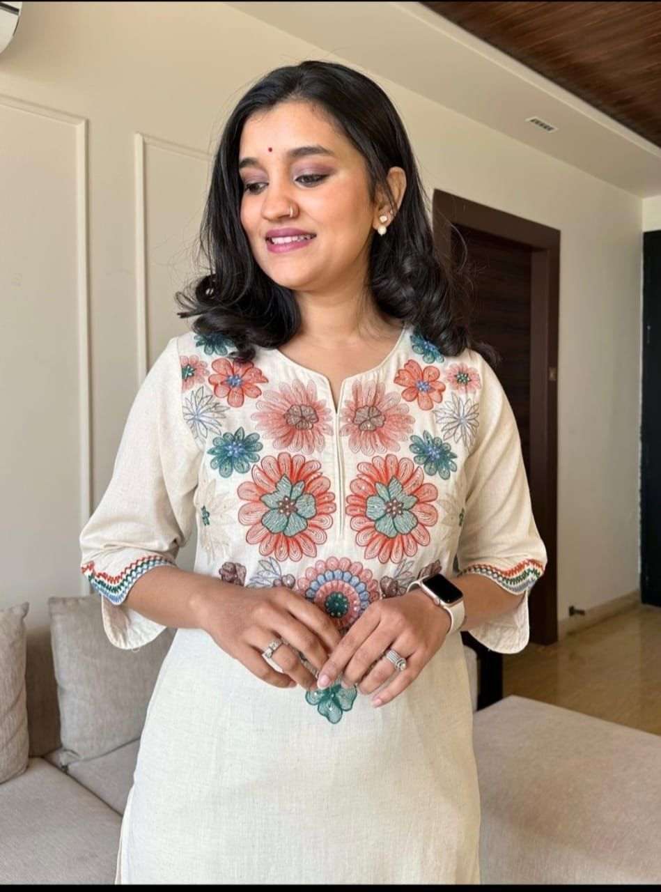 Embroidered everyday wear cotton co-ord set Secondary image