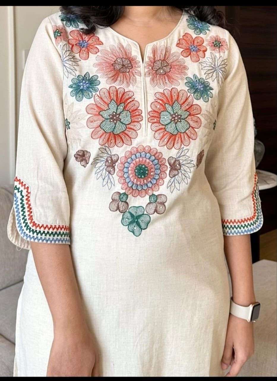Embroidered everyday wear cotton co-ord set