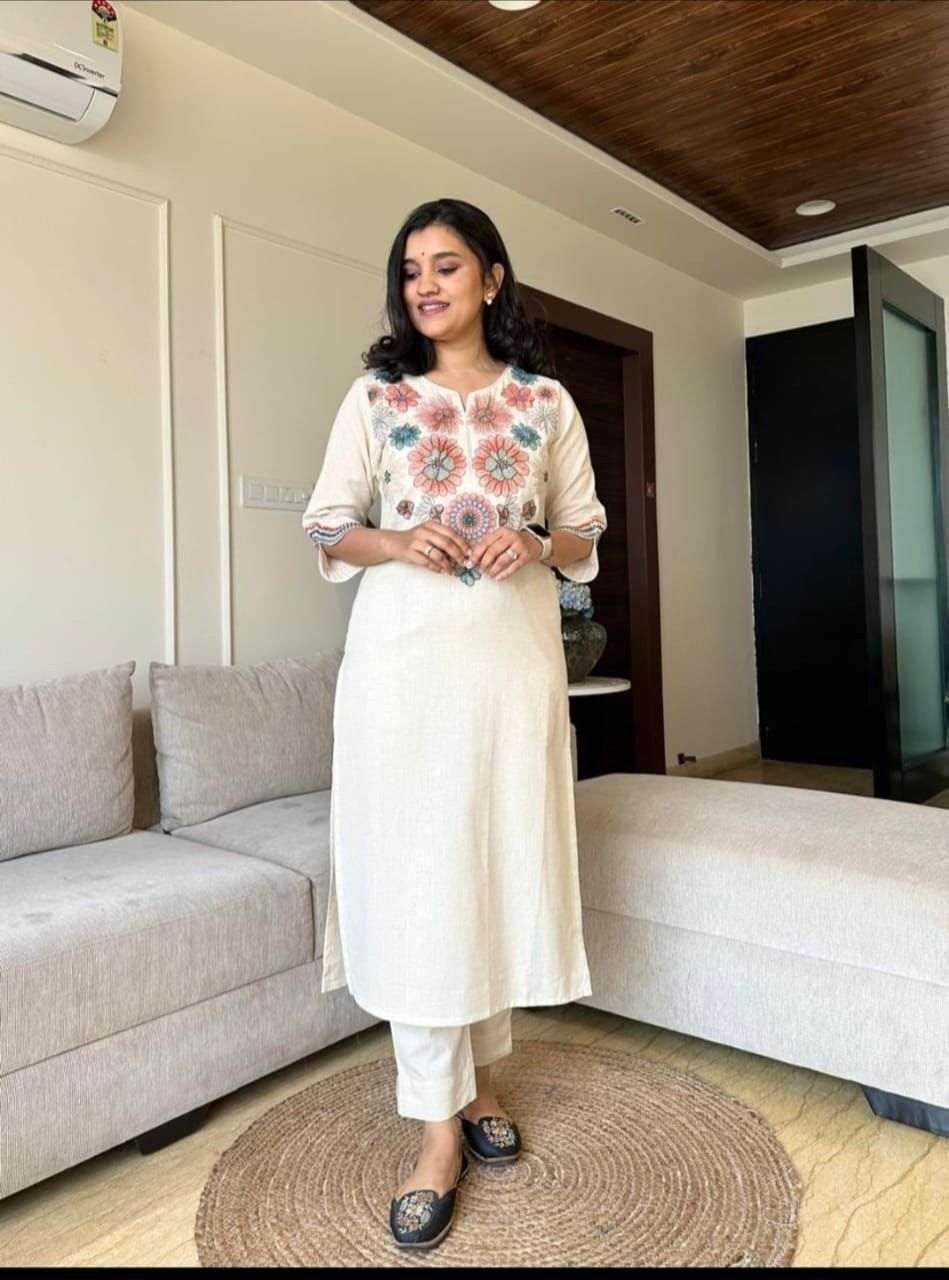 Embroidered everyday wear cotton co-ord set Main image