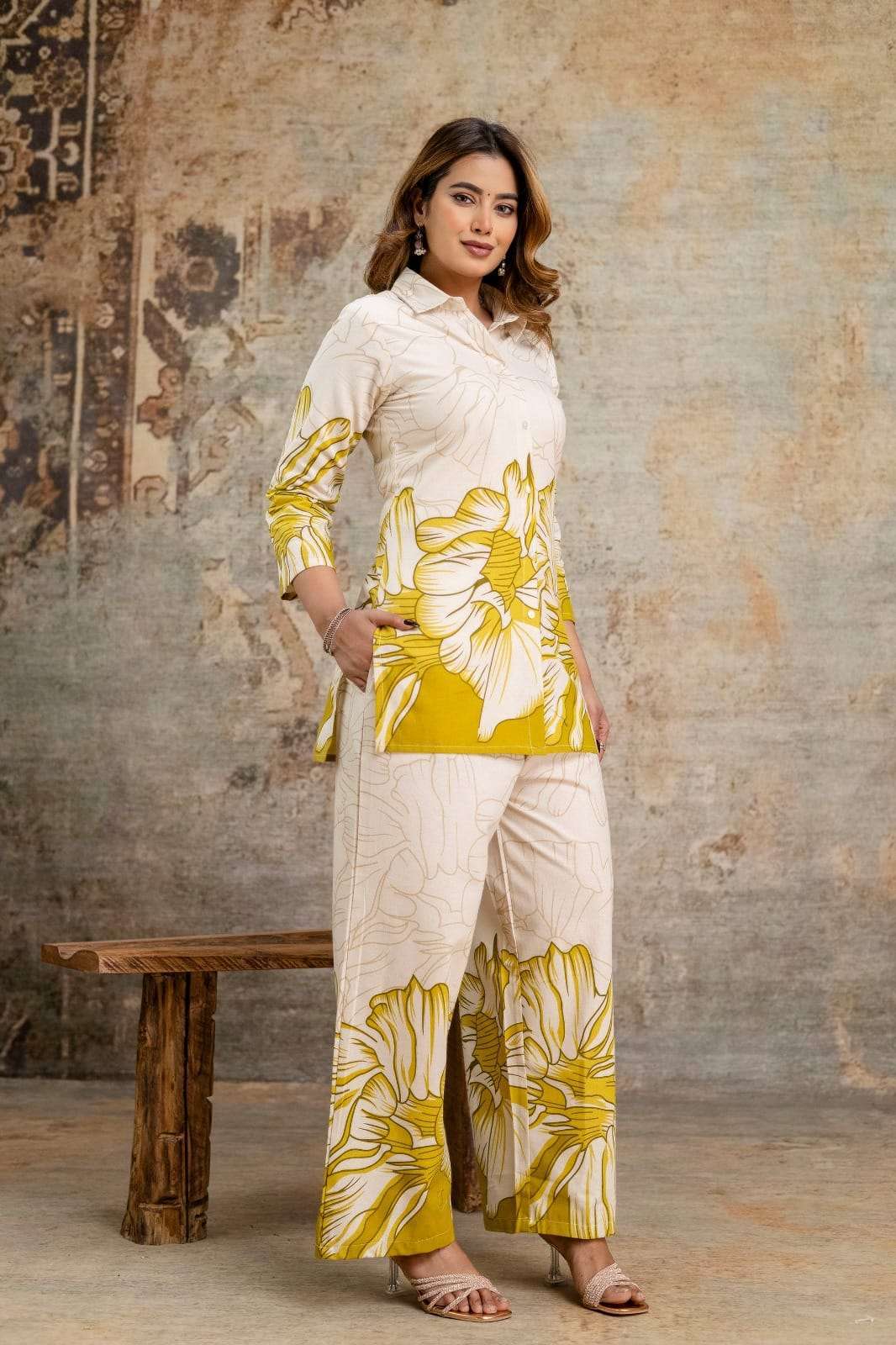 Classy cotton printed co-ord set Main image