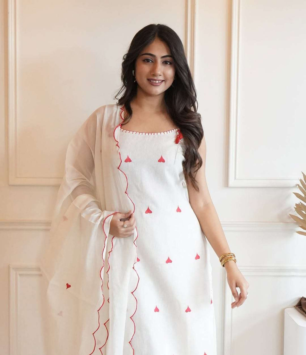 Heartly whispers-cotton cut sleeves kurti (set of 3) Eraya