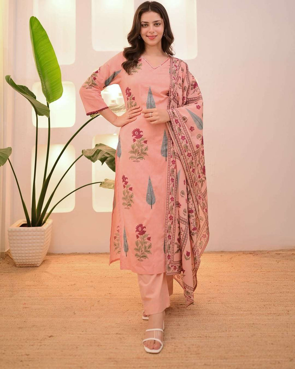 Finest Floral print Kurta (set of 3)