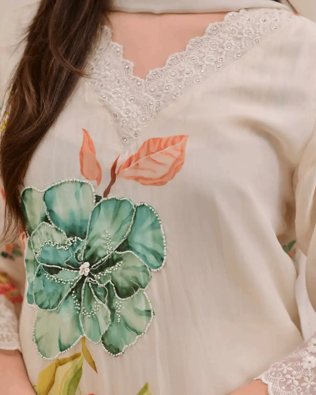 Beautiful digital printed orzanza kurta (set of 3)
