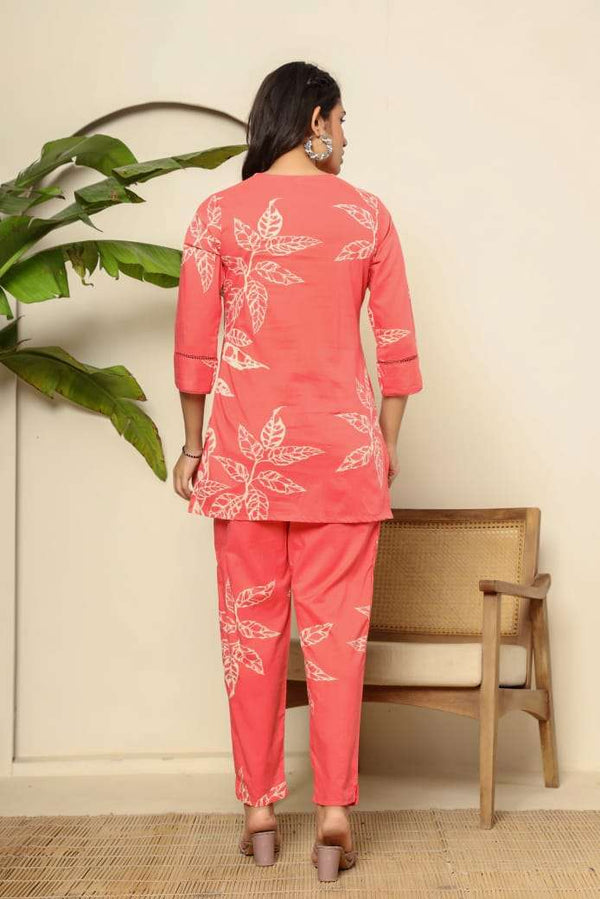 Floral digital printed cotton co-ord set Eraya