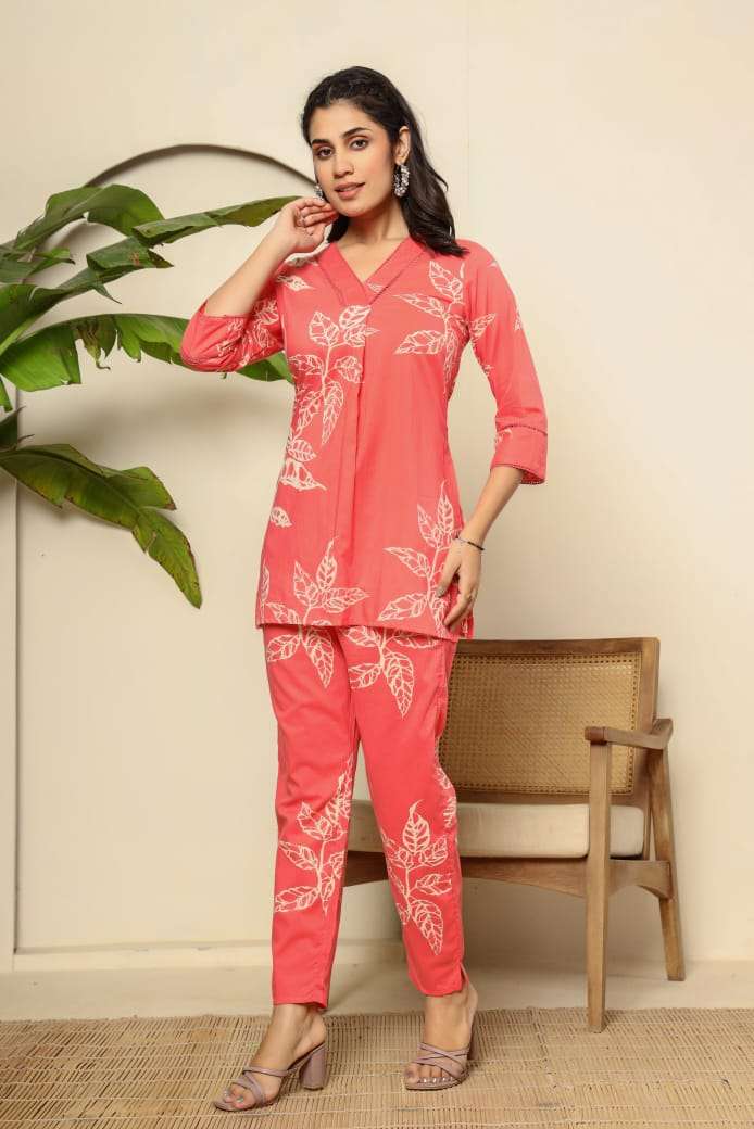Floral digital printed cotton co-ord set Eraya