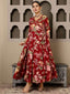 Laal angarkha anarkali kurti (set of 3) Eraya