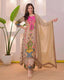 Noor-e-mahal golden beige festive suit (set of 3)