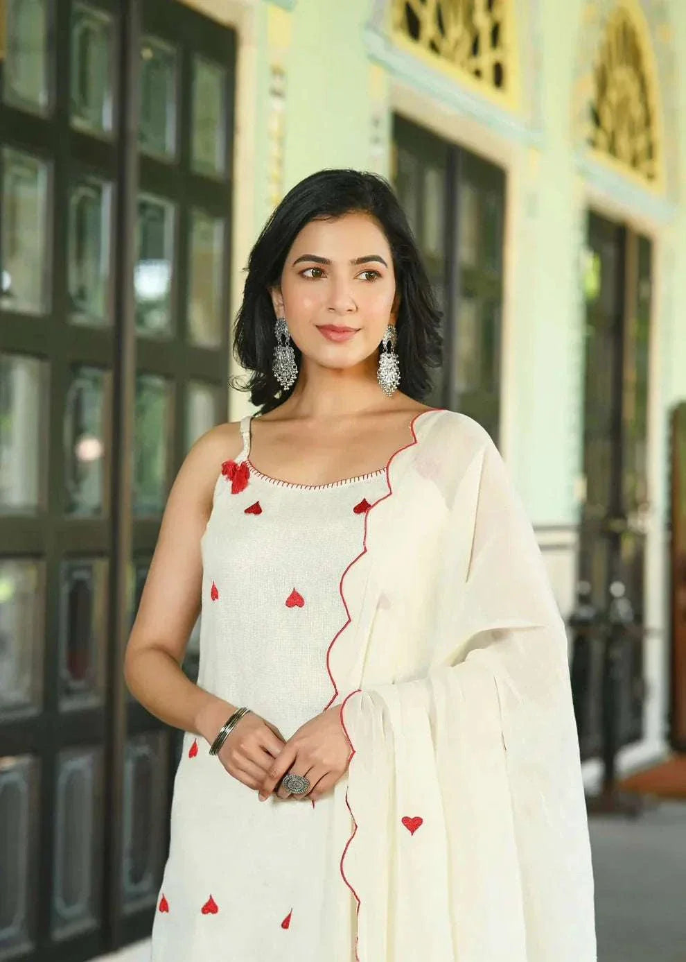 Heartly whispers-cotton cut sleeves kurti (set of 3) Secondary image