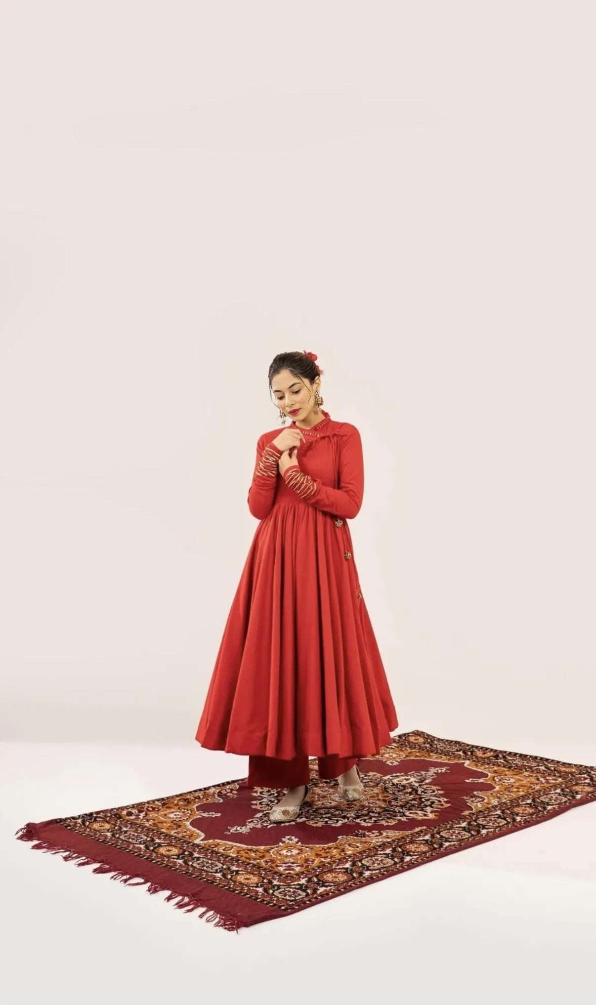Raas-Gulnaaz cotton anarkali kurti (set of 3) Secondary image