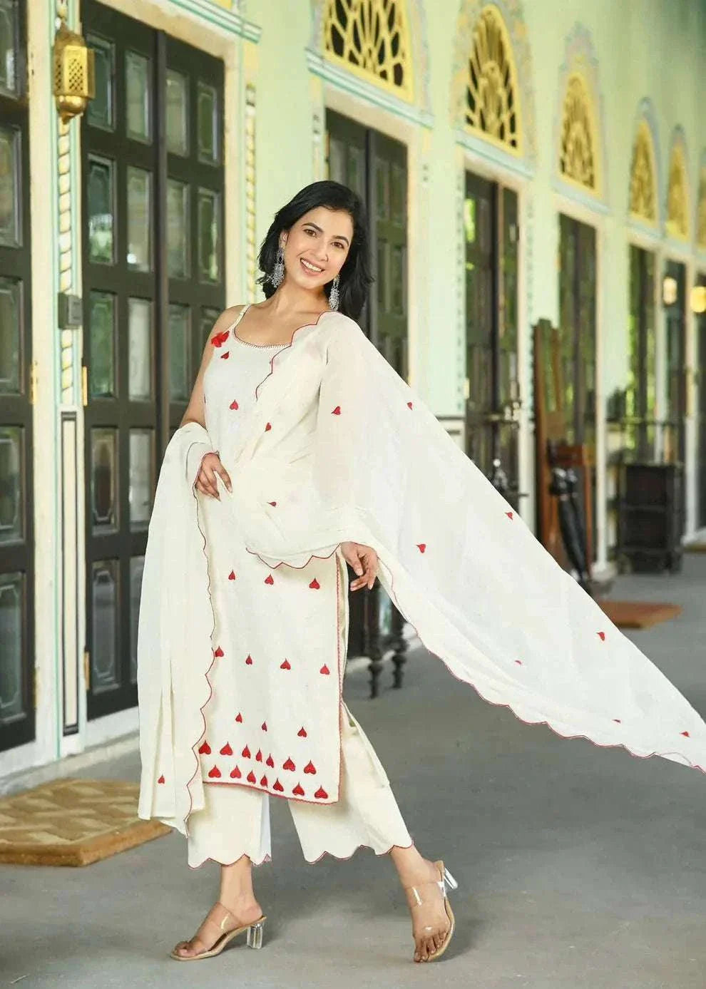 Heartly whispers-cotton cut sleeves kurti (set of 3) Eraya